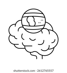 stroke brain problem line icon vector. stroke brain problem sign. isolated contour symbol black illustration
