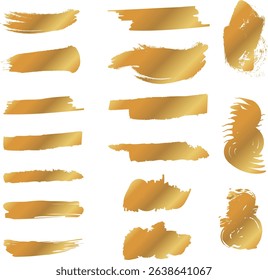 Stroke brush set painted with gold ink