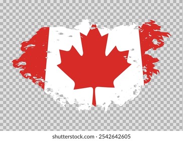 Stroke brush textured flag of Canada on isolated background