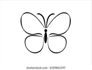 stroke butterfly hand drawn dsign vector 