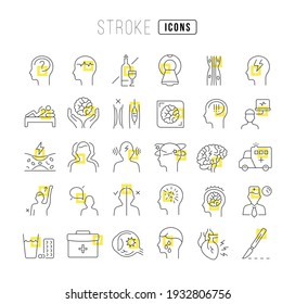 Stroke. Collection of perfectly thin icons for web design, app, and the most modern projects. The kit of signs for category Medicine.