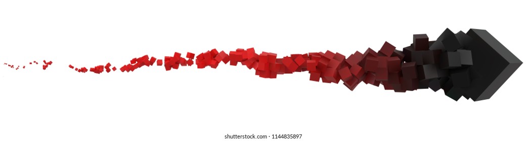 stroke of cubes moving on air. 3d style vector illustration