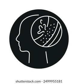 Stroke disease line black icon. Human disease sign for web page, mobile app, button, logo. Vector isolated button. Editable stroke.