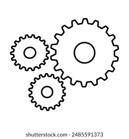 Stroke gear icon symbol isolated on white background. Set of setting icon vector. Setting icon vector symbol flat design illustration.