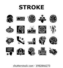 Stroke Health Problem Collection Icons Set Stock Vector (Royalty Free ...