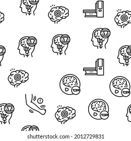 Stroke Health Problem Vector Seamless Pattern Thin Line Illustration