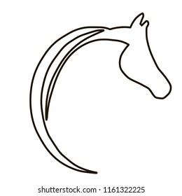 stroke horse icon.vector