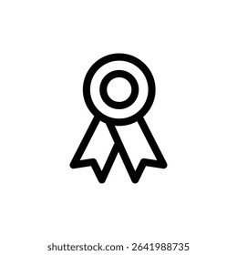 Stroke Icon of Badge Representing Verified Identity, Achievement Level, Recognition Award, Digital Certification, and Status Display in User Profiles