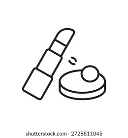 Icono del movimiento de un palillo del corrector que cubre un punto de la piel, diseño mínimo limpio
