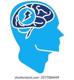 Stroke Icon - Dual Tone Style - Neuroscience Theme