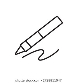 Strichsymbol eines Eyelinerstifts, der eine Flügellinie erstellt, minimale moderne Linienart