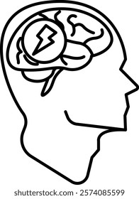 Stroke Icon - Line Style - Neuroscience Theme