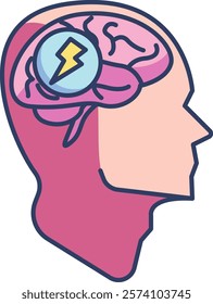 Stroke Icon - Lineal Color Style - Neuroscience Theme