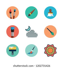 stroke icon set. vector set about paint brush and heat icons set.
