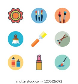 stroke icon set. vector set about spray paint, paint brush, paint brushes and heat icons set.