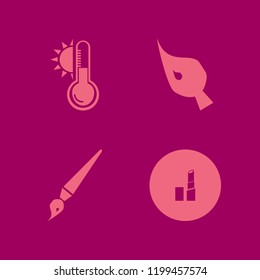 stroke icon. stroke vector icons set temperature sun, lipstick and brush