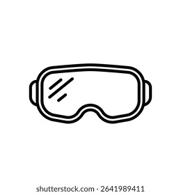 Stroke Icon of VR Glasses Depicting Virtual Reality Headset, Gaming Interface, Immersive Experience, Futuristic Display, and Augmented Interaction Tool