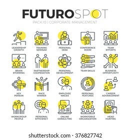 Stroke Line Icons Set Of Business Leadership Training And Corporate Career. Modern Flat Linear Pictogram Concept. Premium Quality Outline Symbol Collection. Simple Vector Material Design, Web Graphics