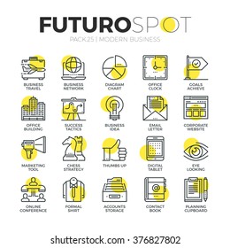 Stroke line icons set of doing business using marketing technology ideas. Modern flat linear pictogram concept. Premium quality outline symbol collection. Simple vector material design of web graphics