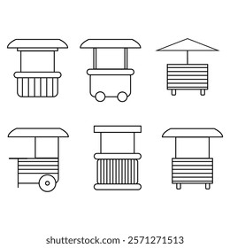 Stroke line icons set of e-commerce. Simple symbol for app development and website design
