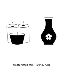 Stroke line icons set of home stuff. Simple symbols for app development and website design. Vector outline pictograms isolated on a white background.