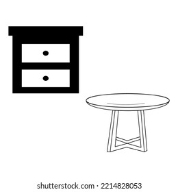 Stroke line icons set of home stuff. Simple symbols for app development and website design. Vector outline pictograms isolated on a white background.