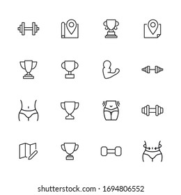 Stroke line icons set of lifestyle. Simple symbols for app development and website design. Vector outline pictograms isolated on a white background. Pack of stroke icons. 