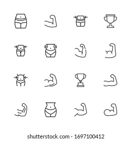 Stroke line icons set of lifestyle. Simple symbols for app development and website design. Vector outline pictograms isolated on a white background. Pack of stroke icons. 