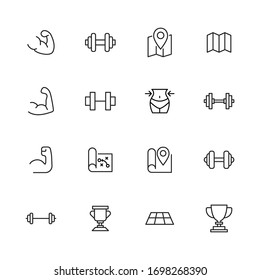 Stroke line icons set of lifestyle. Simple symbols for app development and website design. Vector outline pictograms isolated on a white background. Pack of stroke icons. 