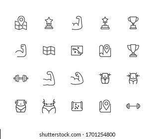 Stroke line icons set of lifestyle. Simple symbols for app development and website design. Vector outline pictograms isolated on a white background. Pack of stroke icons. 