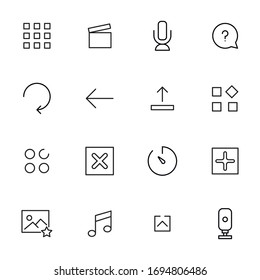 Stroke line icons set of miscellaneous. Simple symbols for app development and website design. Vector outline pictograms isolated on a white background. Pack of stroke icons. 