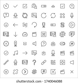 Stroke line icons set of miscellaneous. Simple symbols for app development and website design. Vector outline pictograms isolated on a white background. Pack of stroke icons. 