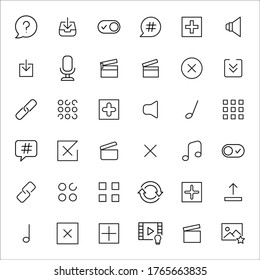 Stroke line icons set of miscellaneous. Simple symbols for app development and website design. Vector outline pictograms isolated on a white background. Pack of stroke icons. 