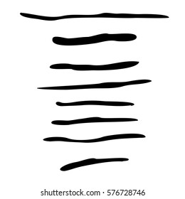 Stroke of marker. Design of grunge brush black illustration