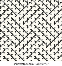 Stroke ornament with noisy details. Seamless pattern. Vector.