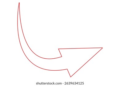 stroke outline red arrow direction symbol vector illustration. eps 10.