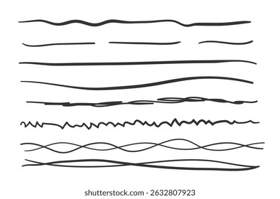 Traço de pincel com linha divisória esboçada e borda de giz decorativa em design de splash sujo mostrando marca à mão livre com desenho de caneta simples e traço da mão em plano de fundo ou quadro preto

