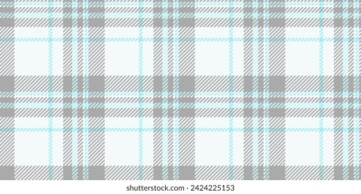 Stroke pattern fabric vector, 1970s tartan texture seamless. Close up check textile background plaid in white and dark gray color.