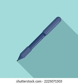 Stroke pencil icon flat vector. Nib tool. Writer paint