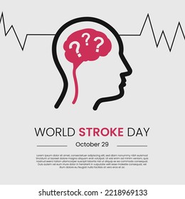 Stroke research design illustration . world stroke day is observed every year on October 29. background or poster