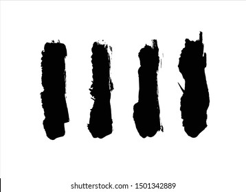 stroke set black watercolor background.vector creative illustration background.