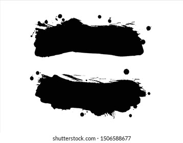 stroke set black watercolor vector graffiti illustration.