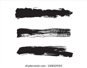 stroke set color black watercolor vector graffiti illustration.