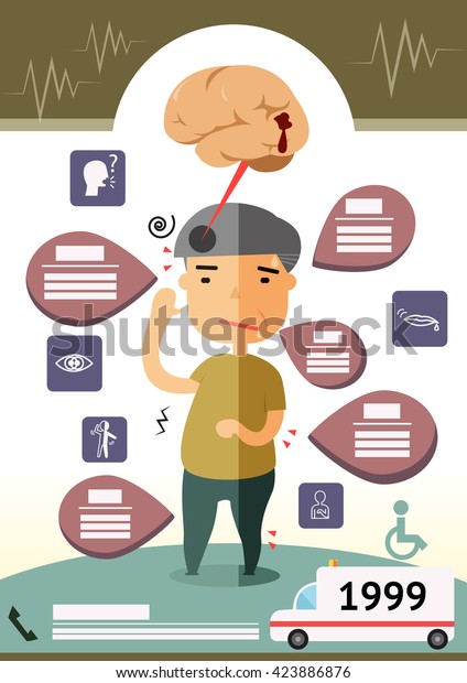 Stroke Symptom Cartoon Icon Set Stock Vector (Royalty Free) 423886876