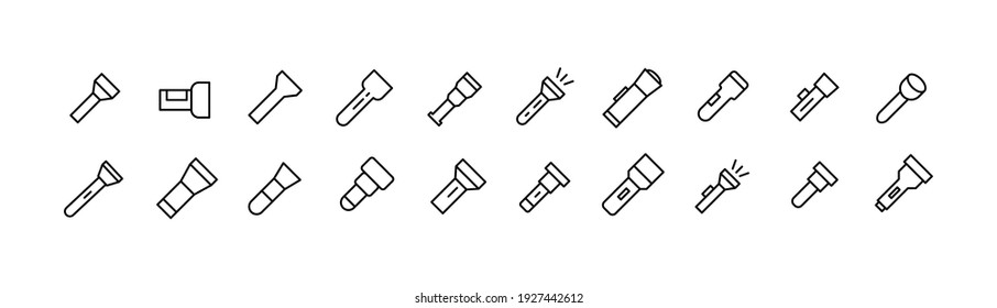 Stroke vector lantern line icons. Pixel perfect signs isolated on a white background. Lantern pictograms in trendy outline style.
