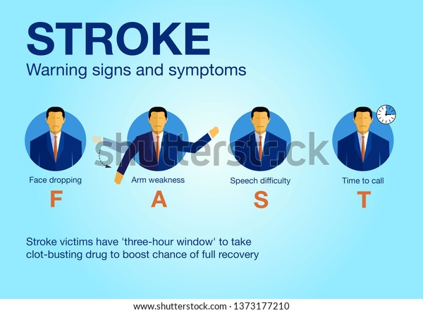 Stroke Warning Signs Symptoms Medical Infographic Stock Vector Royalty Free 1373177210 