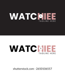 Stroke weights in “HIEE” are progressively thickened, mirroring the graduated markers on a watch dial.
Why it works: Adds visual rhythm and watch-specific metaphor in a balanced, readable layout.