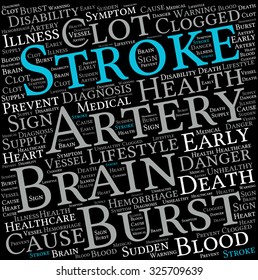 Stroke word cloud on a white background. 