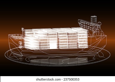 stroked tanker on dark background