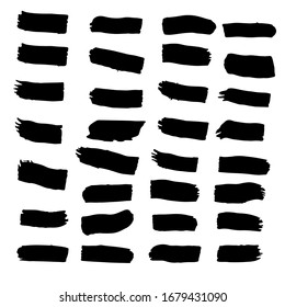 Strokes of abstract black color. Items made by hand